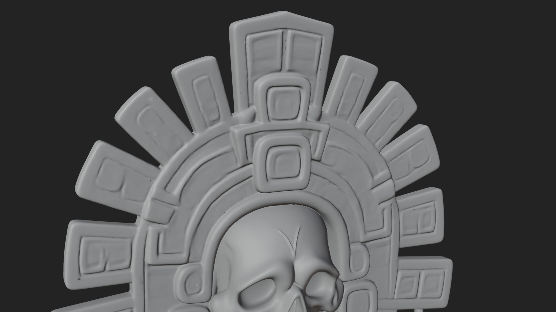 Aztec Skeleton Figure Statue Design 2 3D Print Model 3D Model