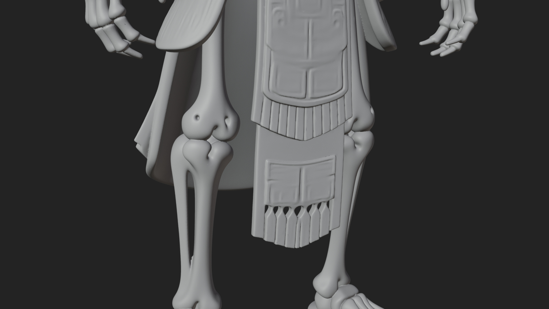 Aztec Skeleton Figure Statue Design 2 3D Print Model 3D Model
