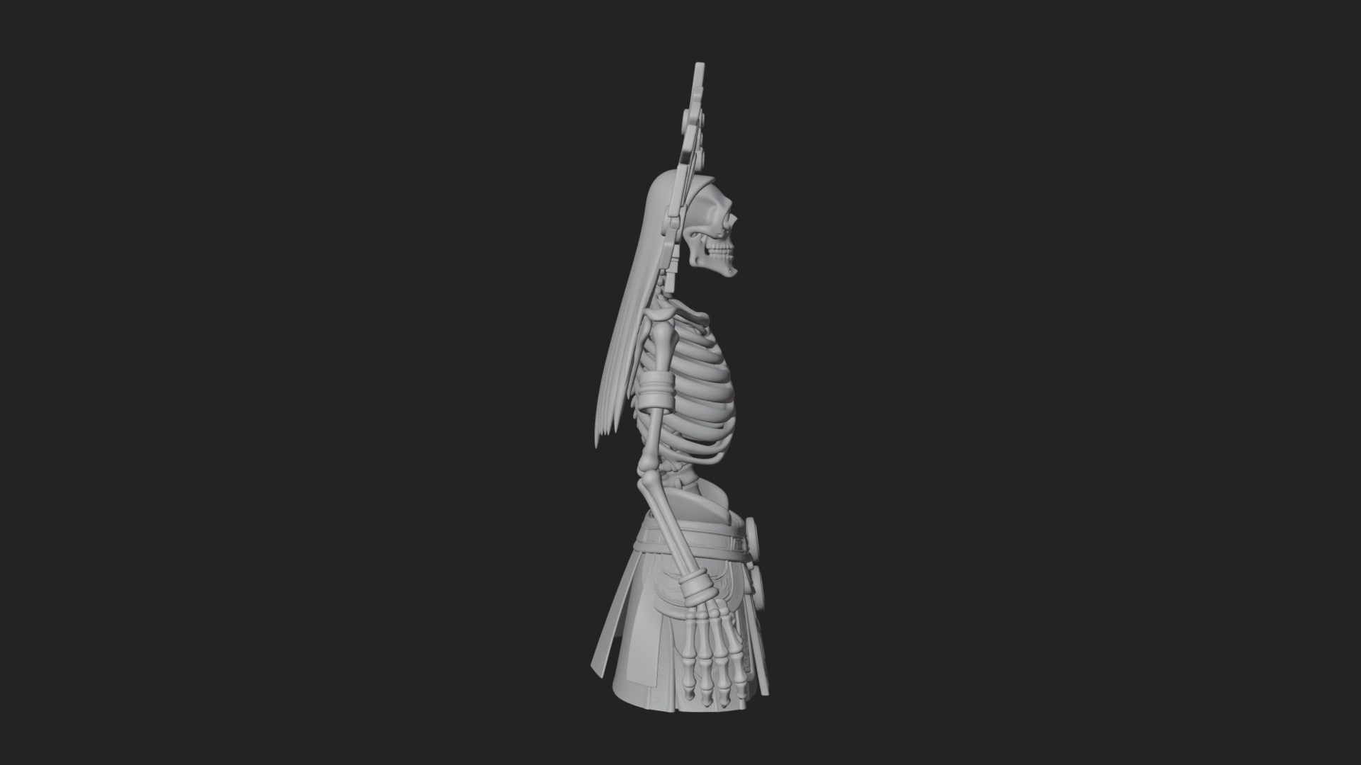 Aztec Skeleton Figure Statue Design 3 3D Print Model 3D Model
