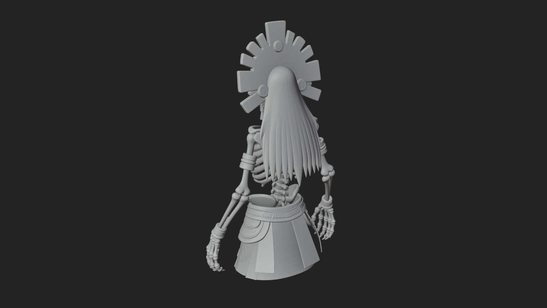 Aztec Skeleton Figure Statue Design 3 3D Print Model 3D Model