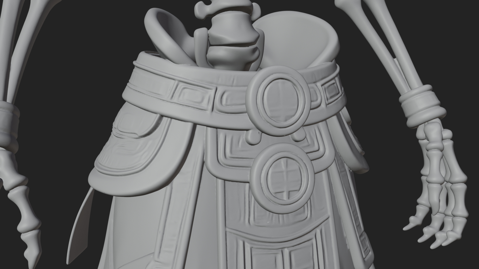 Aztec Skeleton Figure Statue Design 3 3D Print Model 3D Model