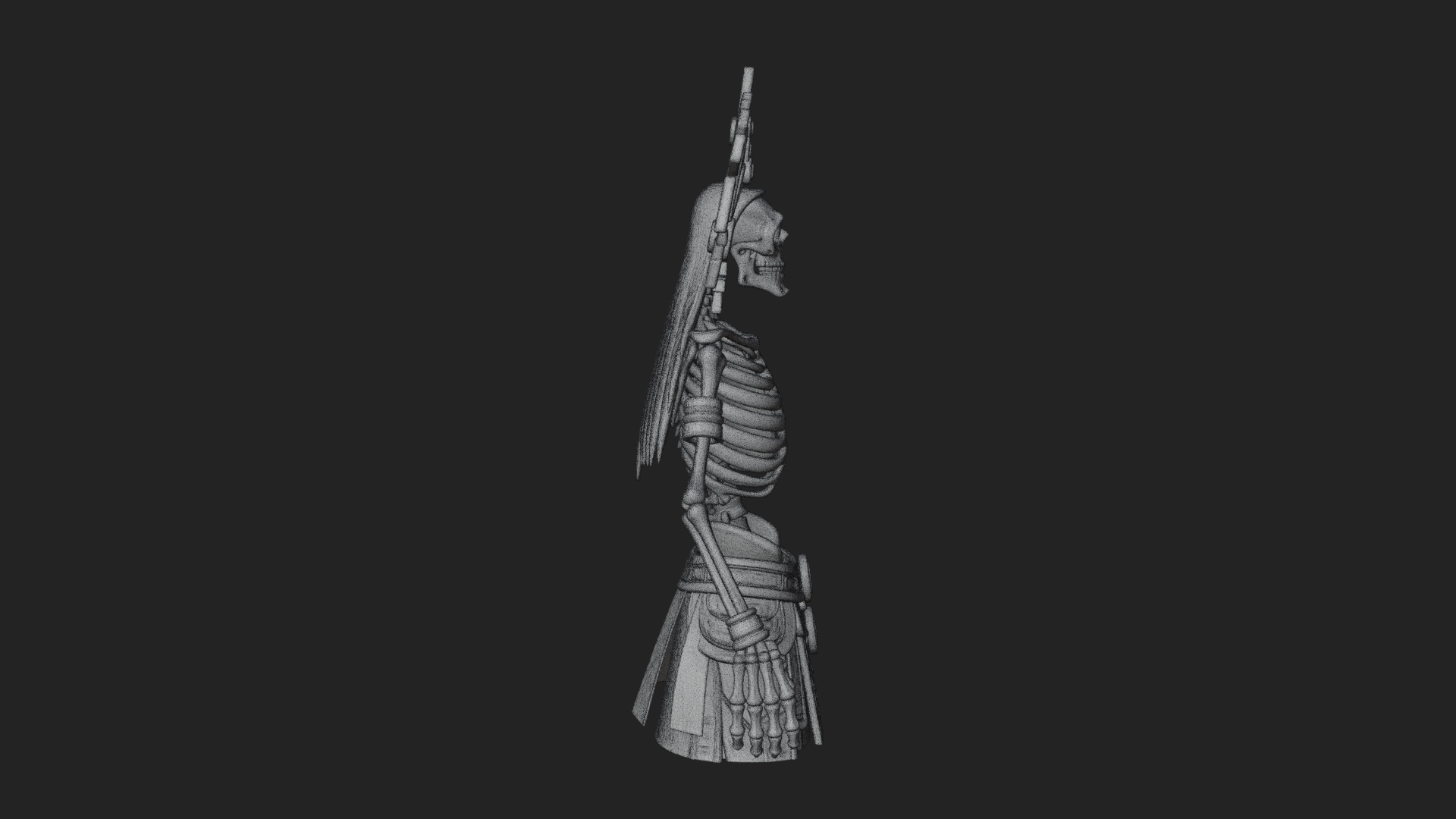 Aztec Skeleton Figure Statue Design 3 3D Print Model 3D Model