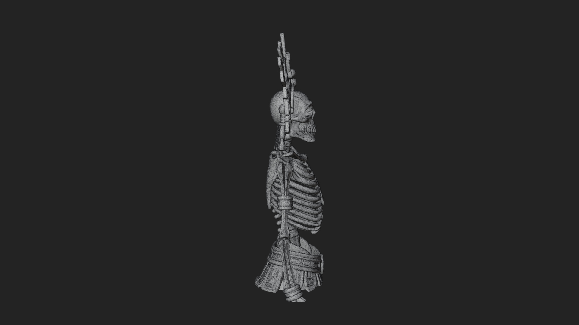 Aztec Skeleton Figure Statue Design 4 3D Print Model 3D Model