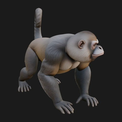 Baboon Statue Design 10 3D Print Model