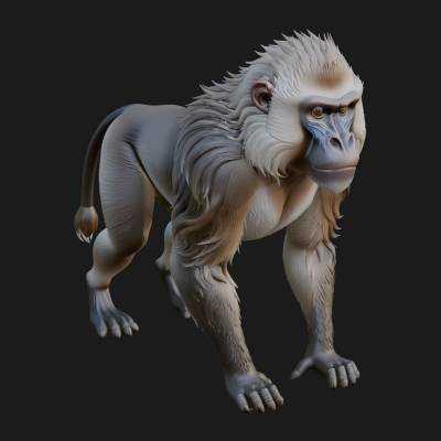 Baboon Statue Design 2 3D Print Model