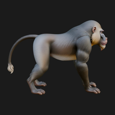 Baboon Statue Design 7 3D Print Model