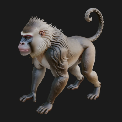 Baboon Statue Design 8 3D Print Model