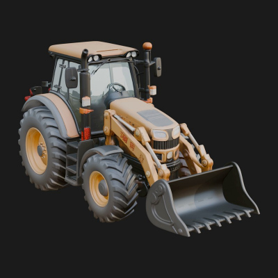 Backhoe Loader Model Design 5 3D Print Model