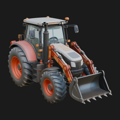 Backhoe Loader Model Design 6 3D Print Model