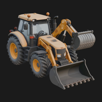 Backhoe Loader Model Design 8 3d Print Model