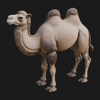 Bactrian Camel Statue Design 1 3D Print Model