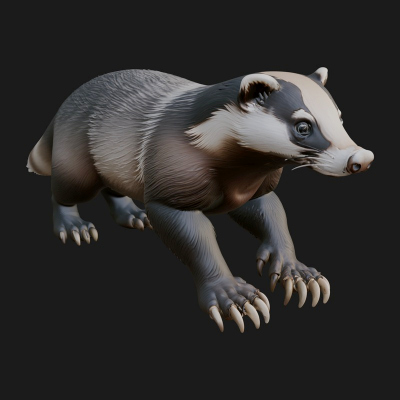 Badger Statue Design 1 3D Print Model