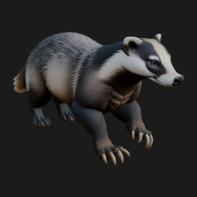 Badger Statue Design 3 3D Print Model