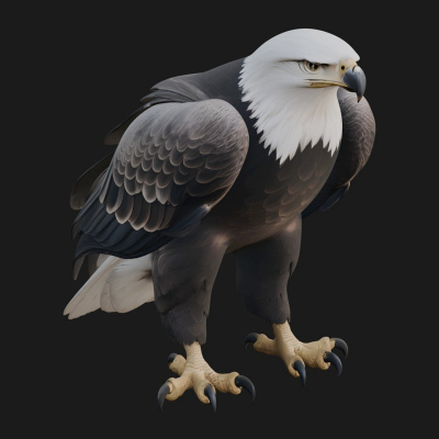 Bald Eagle Bird Statue Design 3 3D Print Model