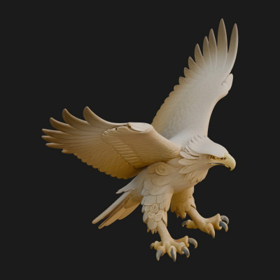 Bald Eagle Bird Statue Design 4 3D Print Model