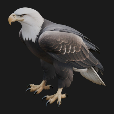 Bald Eagle Bird Statue Design 5 3D Print Model
