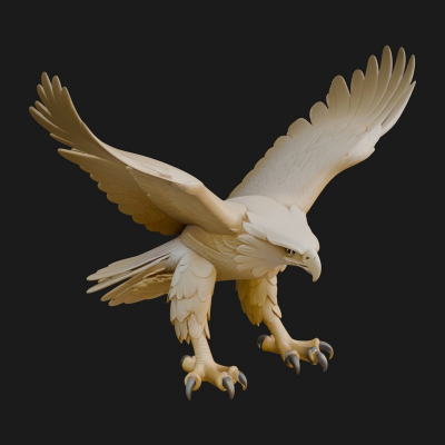 Bald Eagle Bird Statue Design 6 3D Print Model