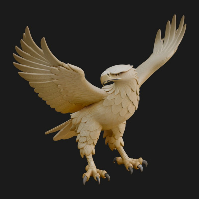 Bald Eagle Bird Statue Design 7 3D Print Model