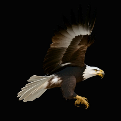 Bald Eagle in Flight Statue Design 1 3D Print Model