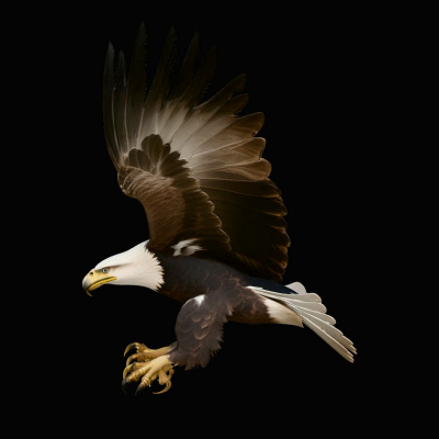 Bald Eagle in Flight Statue Design 2 3D Print Model