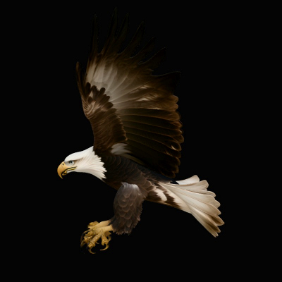 Bald Eagle in Flight Statue Design 4 3D Print Model