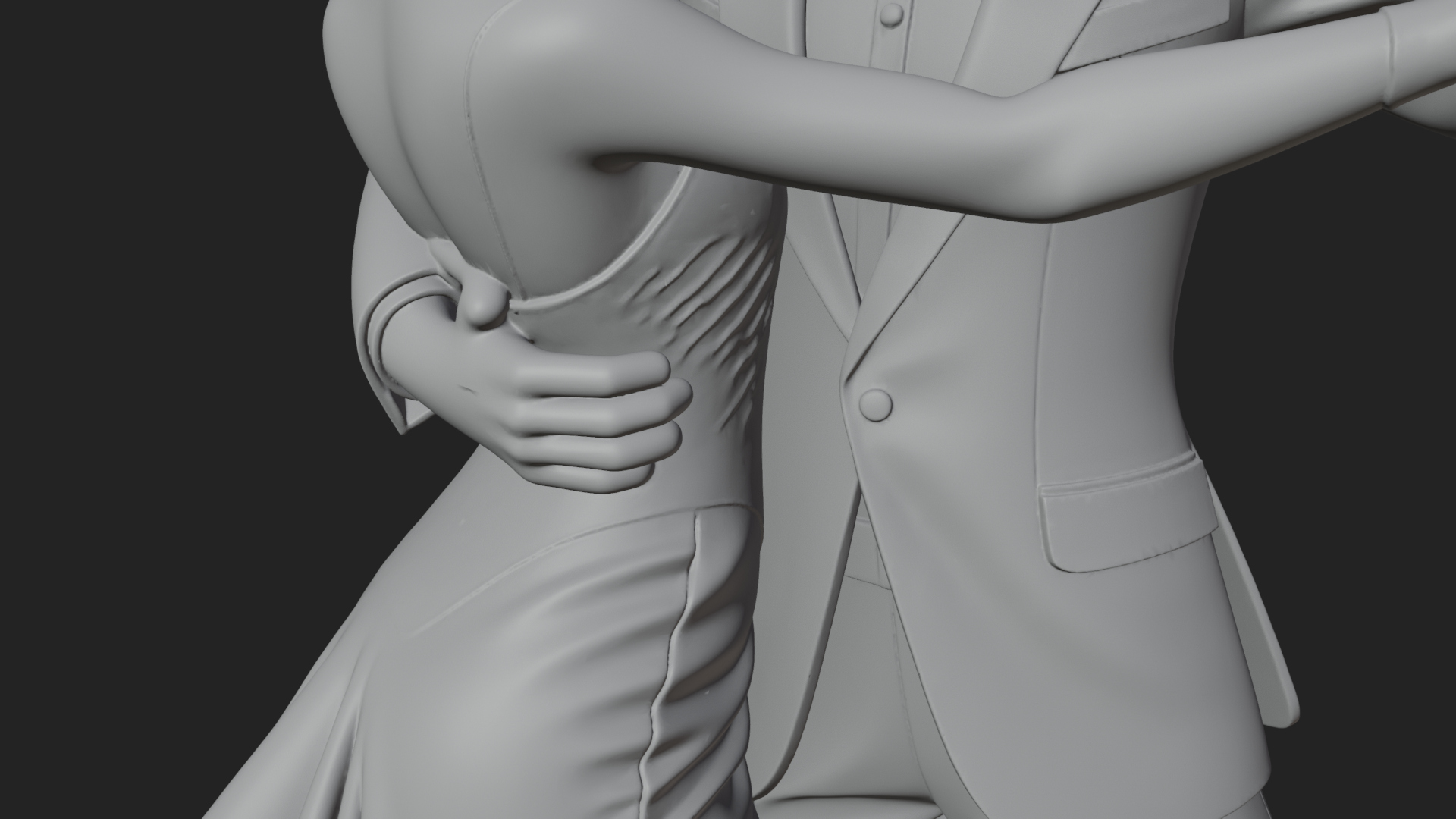 Ballroom Dancing Couple Statue Design 1 3D Print Model 3D Model
