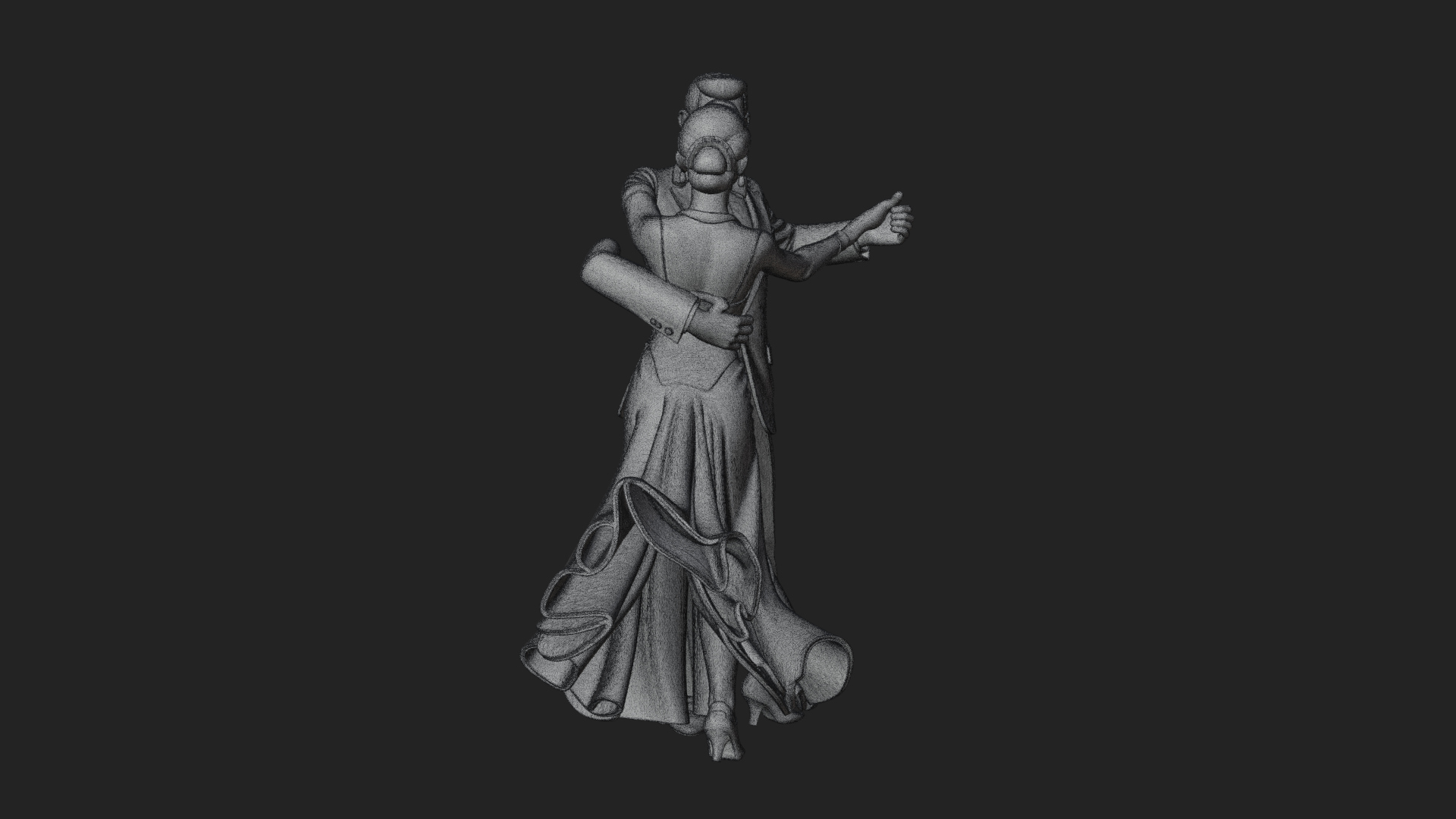 Ballroom Dancing Couple Statue Design 1 3D Print Model 3D Model