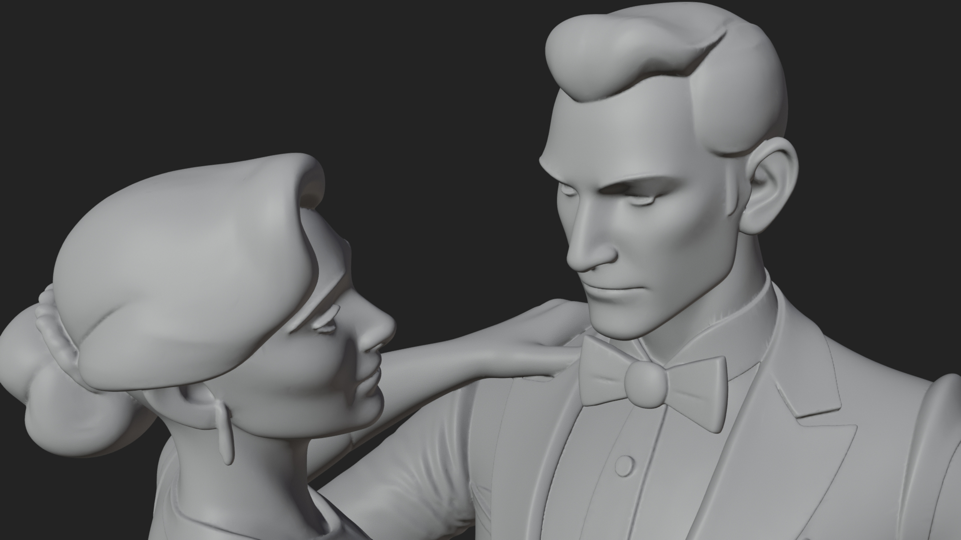 Ballroom Dancing Couple Statue Design 2 3D Print Model 3D Model