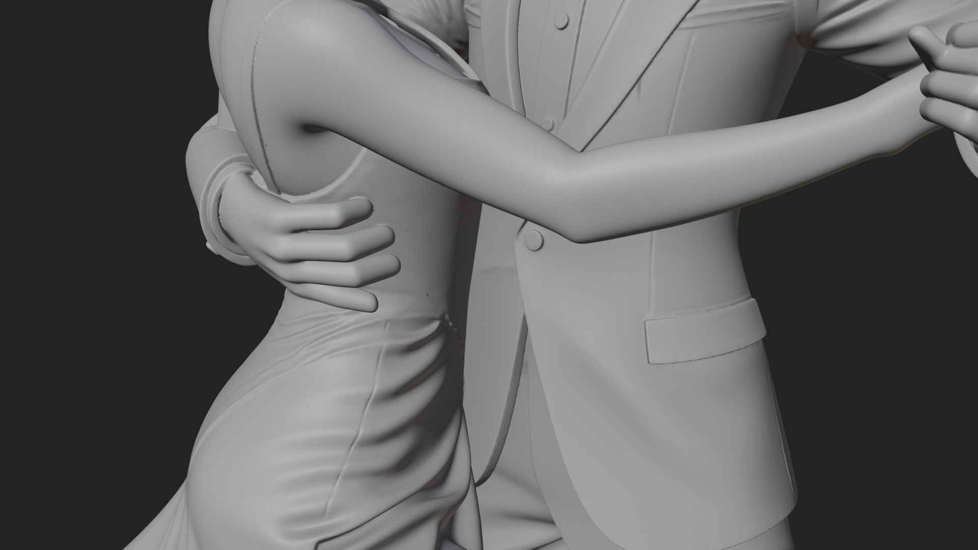 Ballroom Dancing Couple Statue Design 2 3D Print Model 3D Model