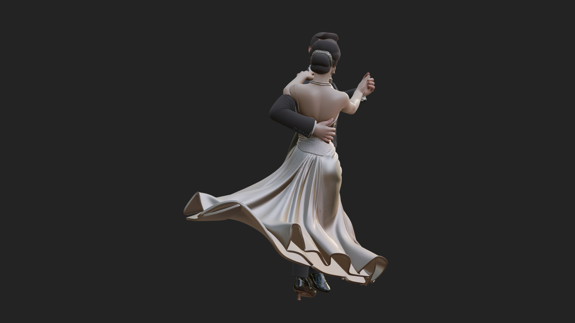 Ballroom Dancing Couple Statue Design 3 3D Print Model 3D Model