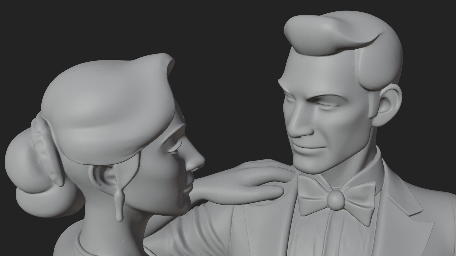 Ballroom Dancing Couple Statue Design 3 3D Print Model 3D Model