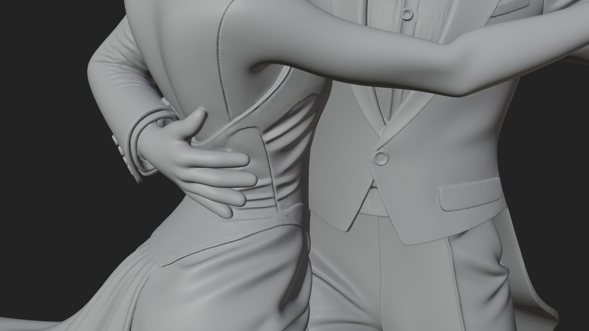 Ballroom Dancing Couple Statue Design 3 3D Print Model 3D Model