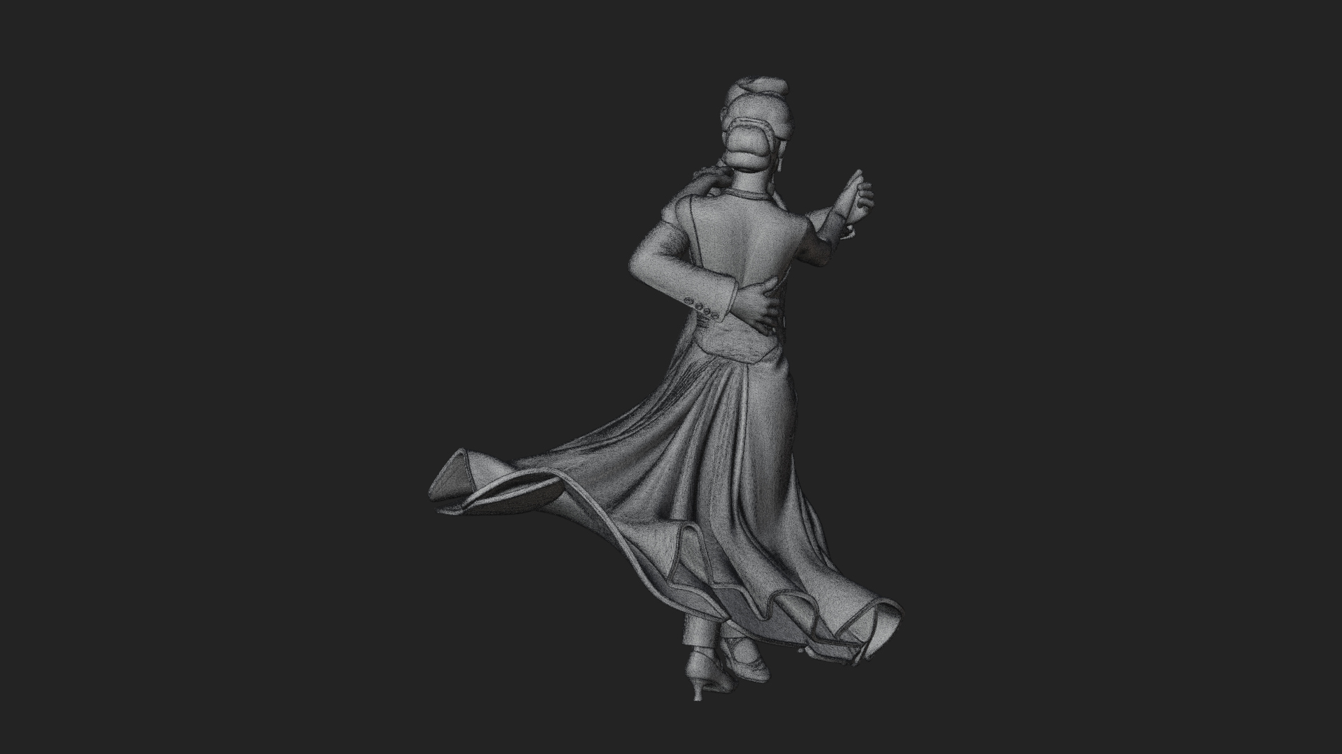 Ballroom Dancing Couple Statue Design 3 3D Print Model 3D Model