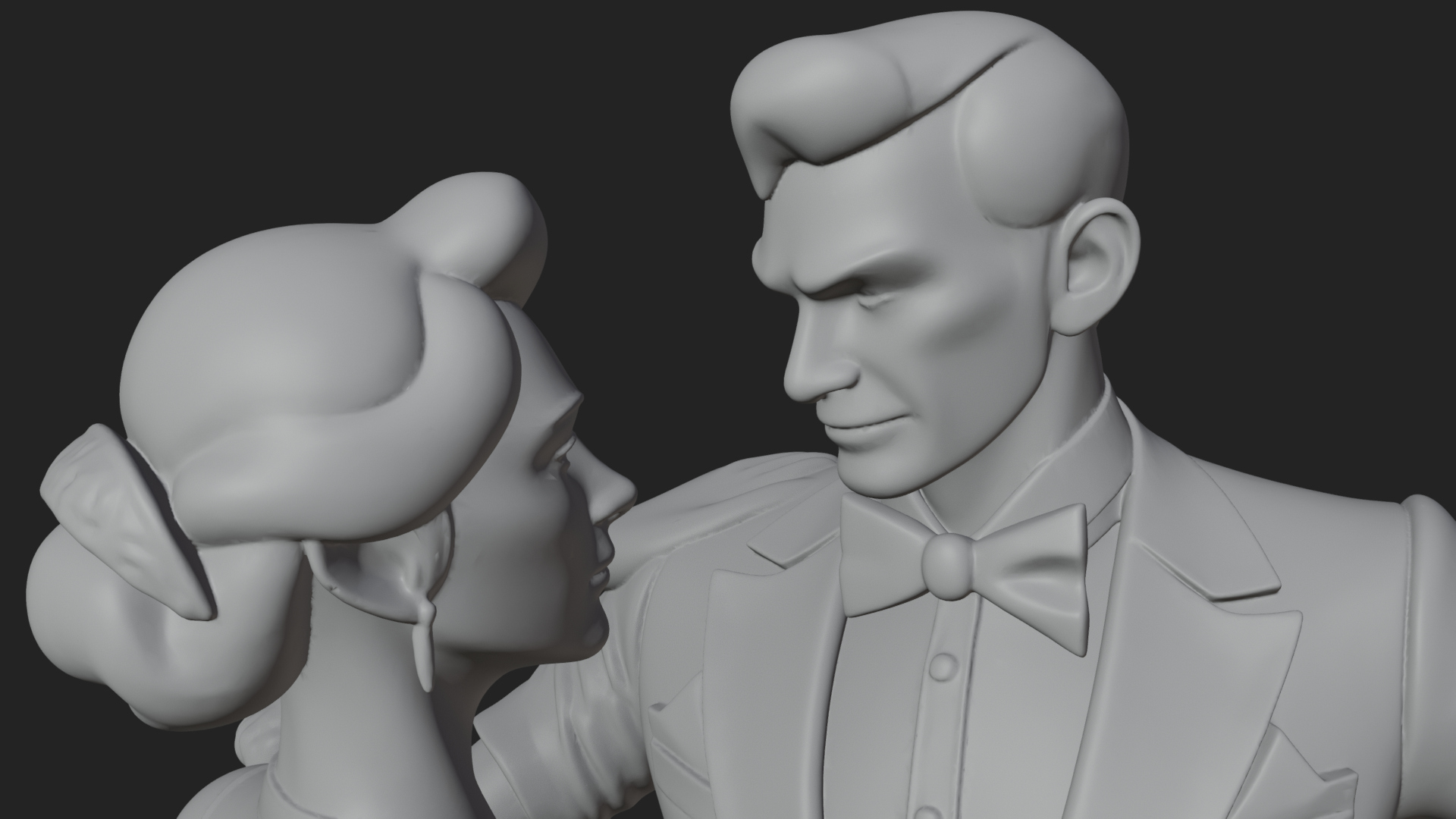Ballroom Dancing Couple Statue Design 4 3D Print Model 3D Model