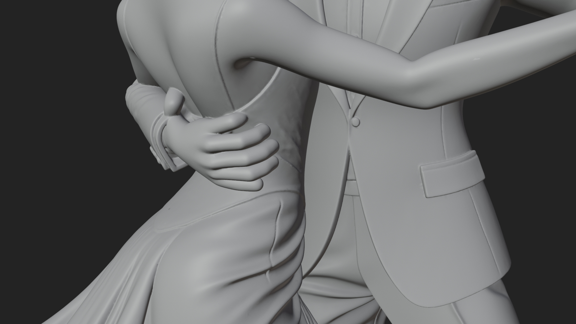 Ballroom Dancing Couple Statue Design 4 3D Print Model 3D Model