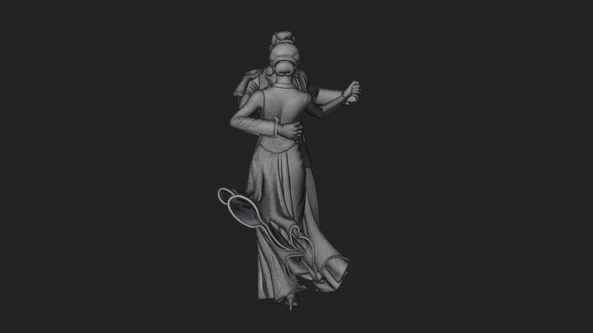 Ballroom Dancing Couple Statue Design 4 3D Print Model 3D Model