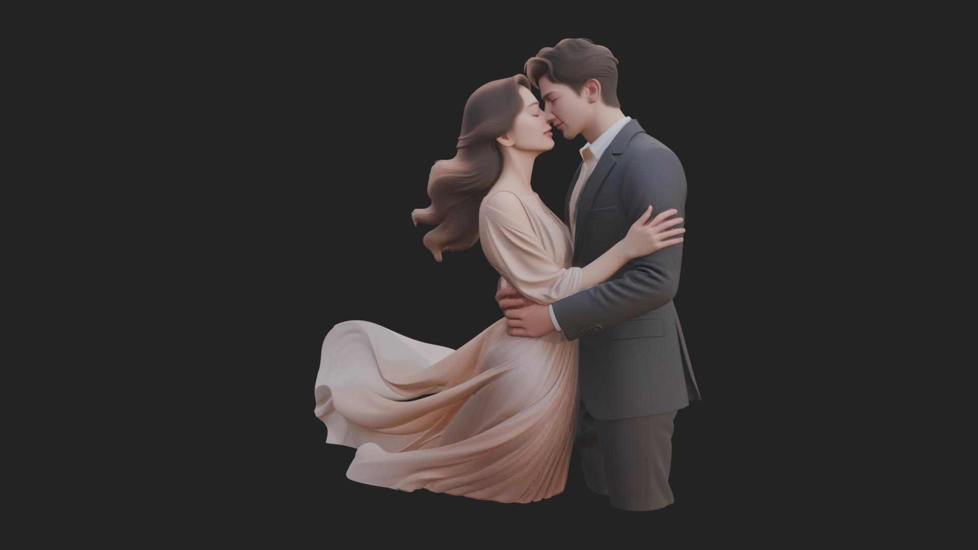 Ballroom Dancing Couple Statue Design 5 3D Print Model 3D Model