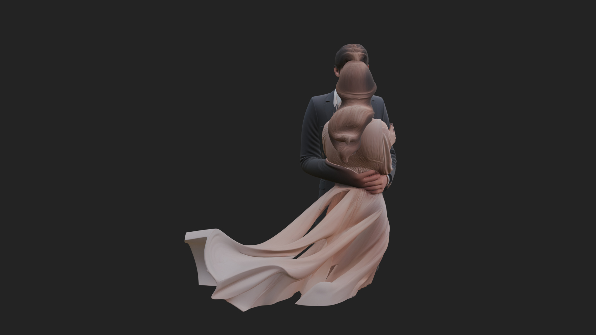 Ballroom Dancing Couple Statue Design 5 3D Print Model 3D Model