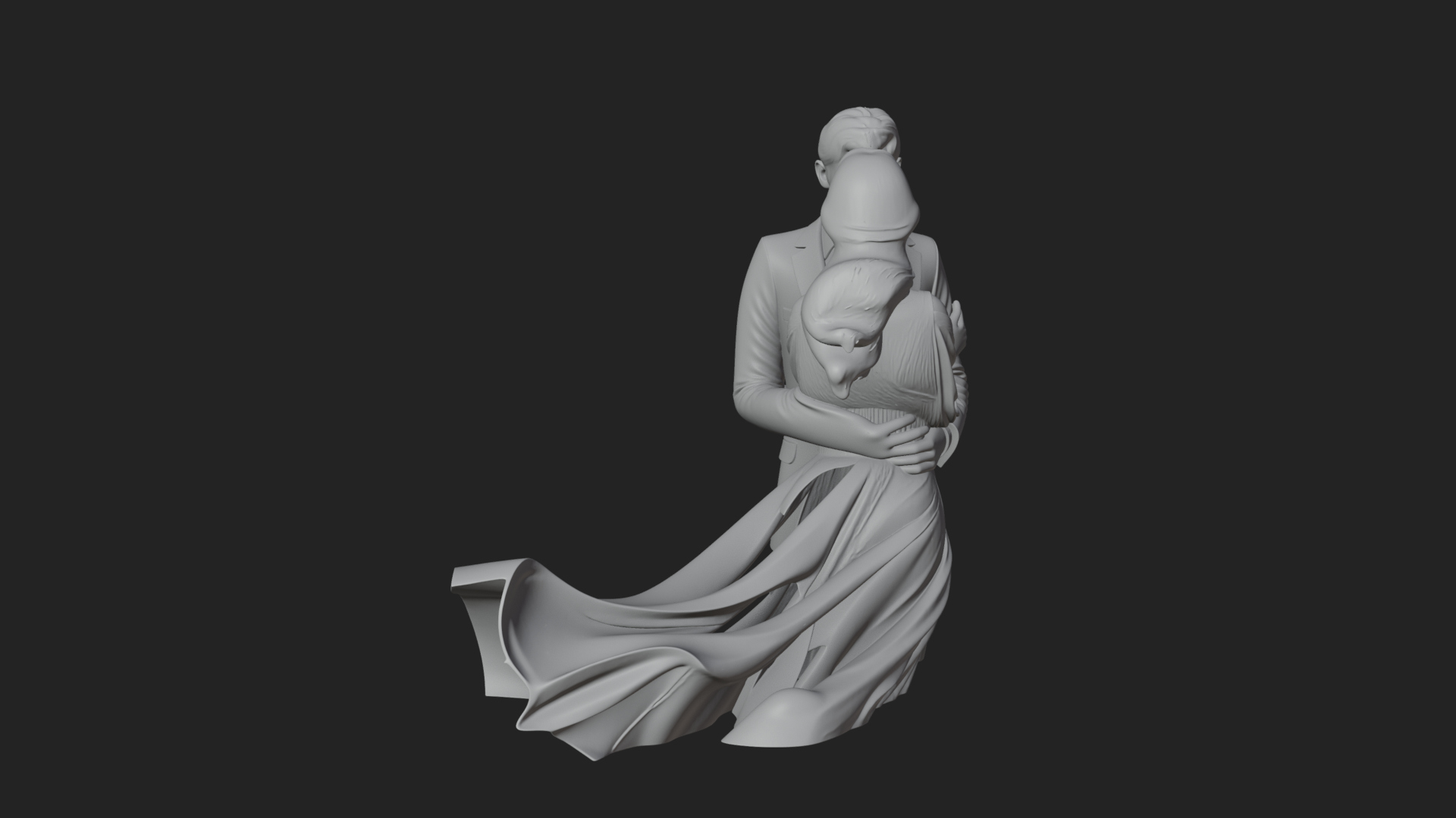 Ballroom Dancing Couple Statue Design 5 3D Print Model 3D Model