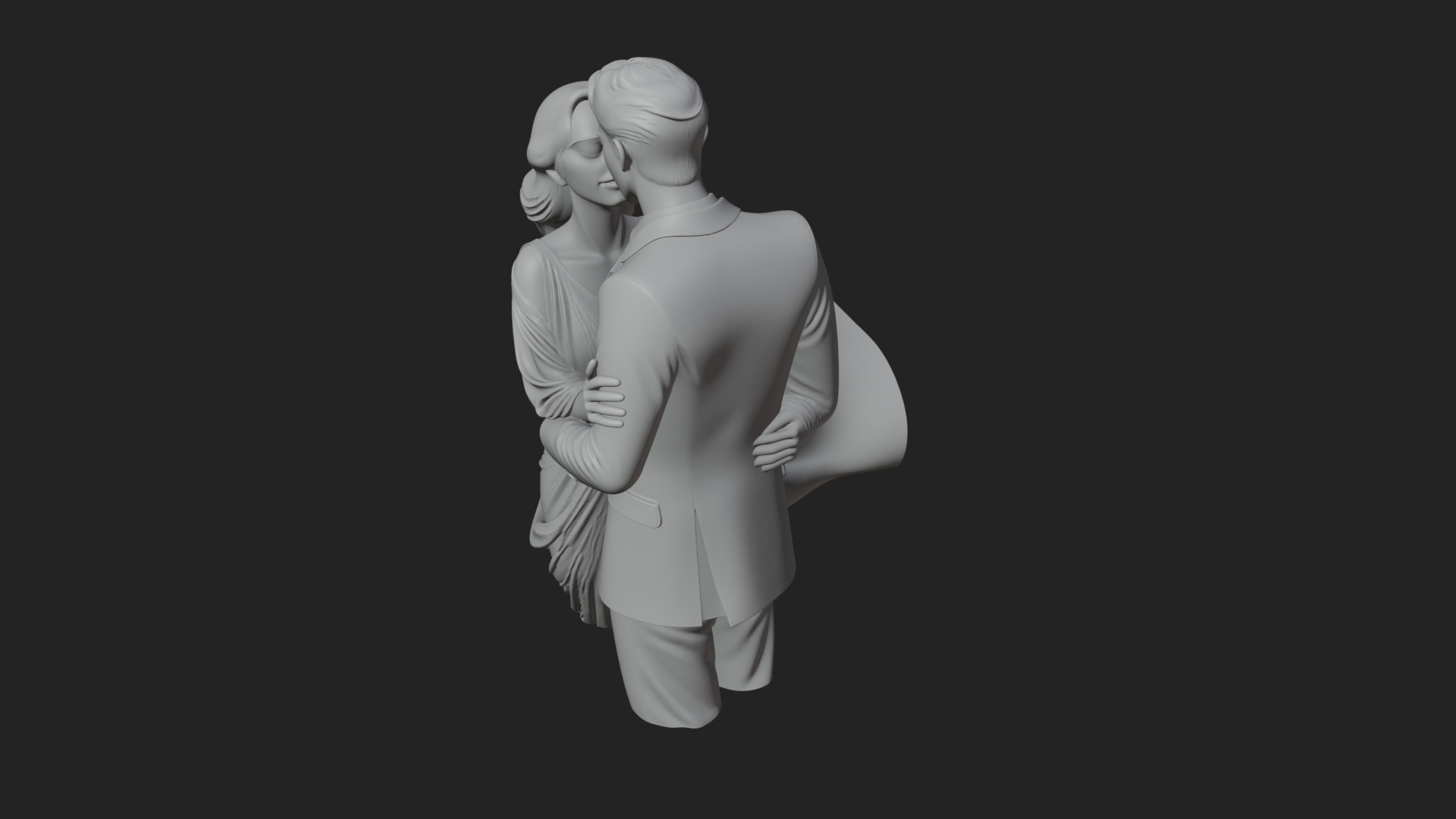 Ballroom Dancing Couple Statue Design 5 3D Print Model 3D Model
