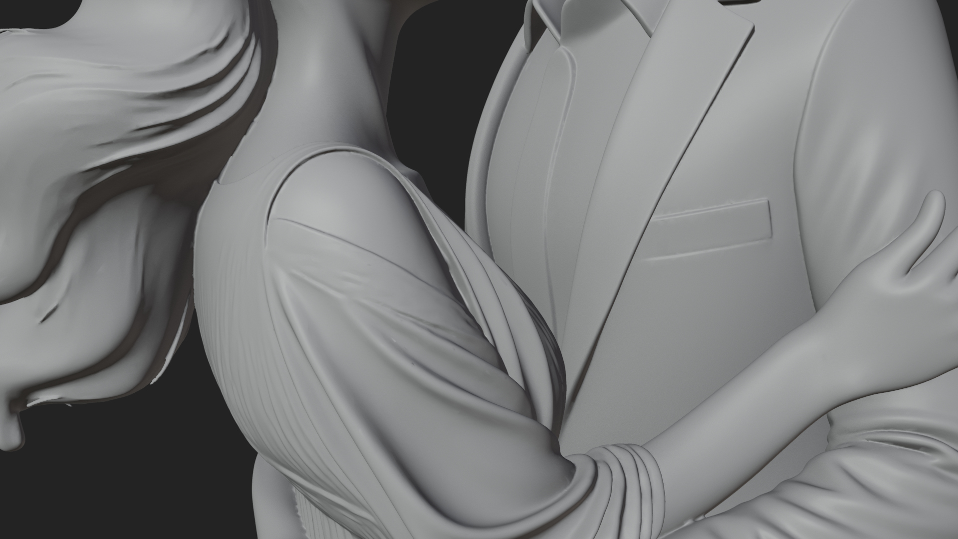 Ballroom Dancing Couple Statue Design 5 3D Print Model 3D Model