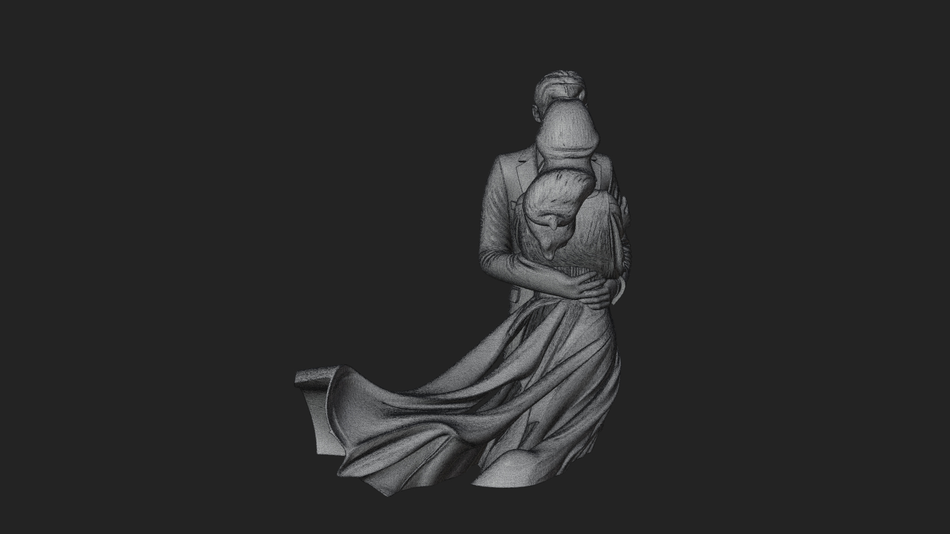 Ballroom Dancing Couple Statue Design 5 3D Print Model 3D Model