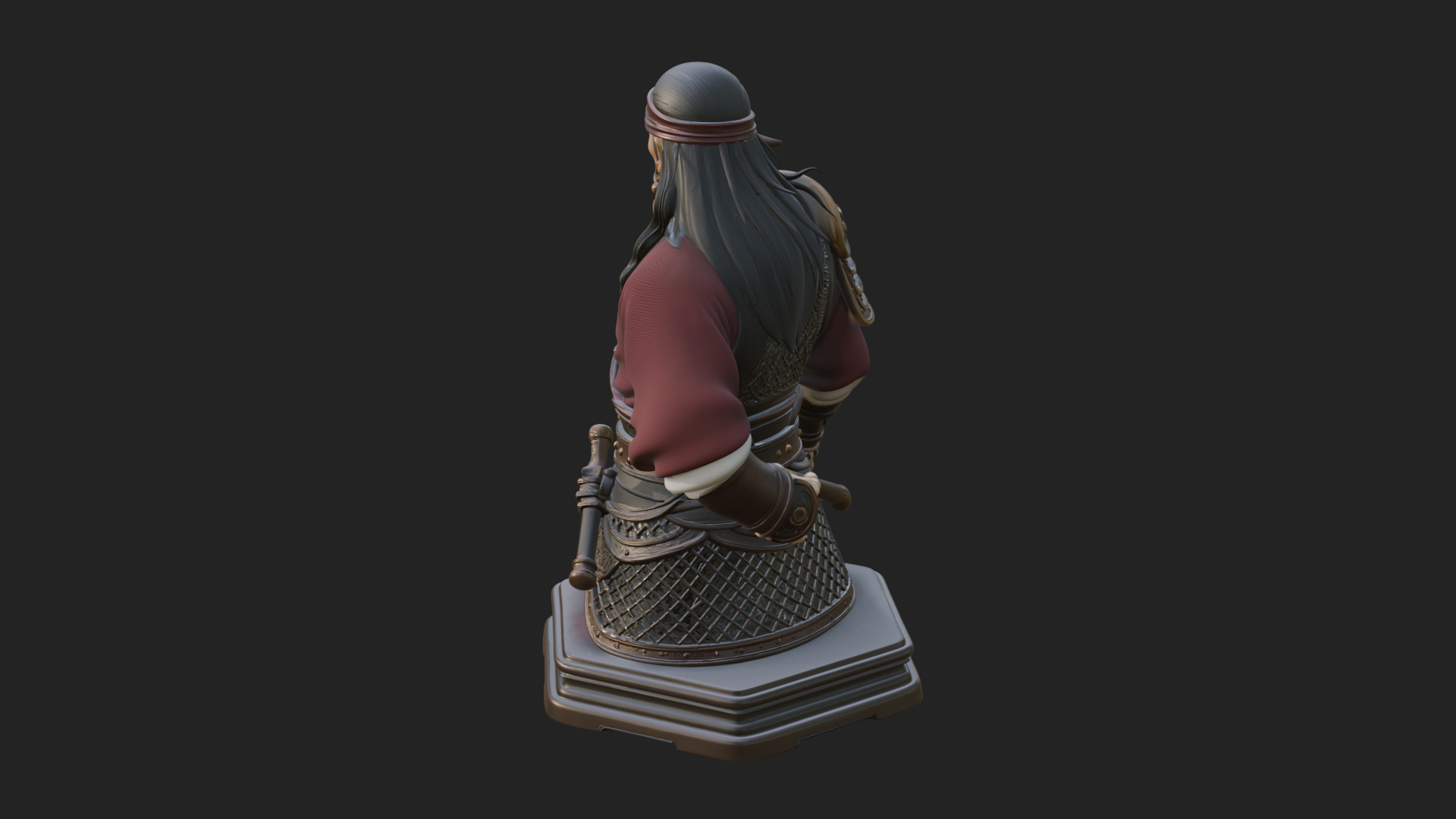 Bandana Warlord Bust Statue Design 1 3D Print Model 3D Model
