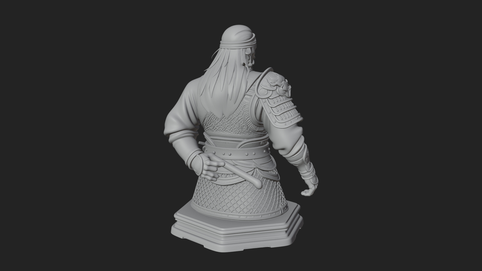 Bandana Warlord Bust Statue Design 1 3D Print Model 3D Model