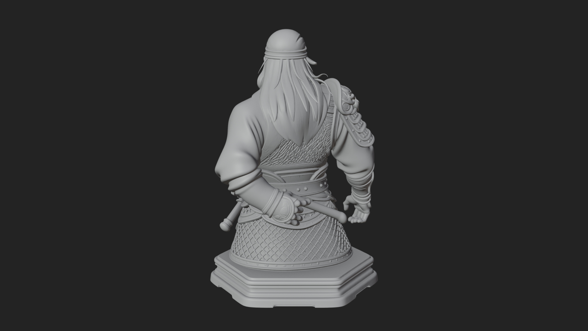 Bandana Warlord Bust Statue Design 1 3D Print Model 3D Model