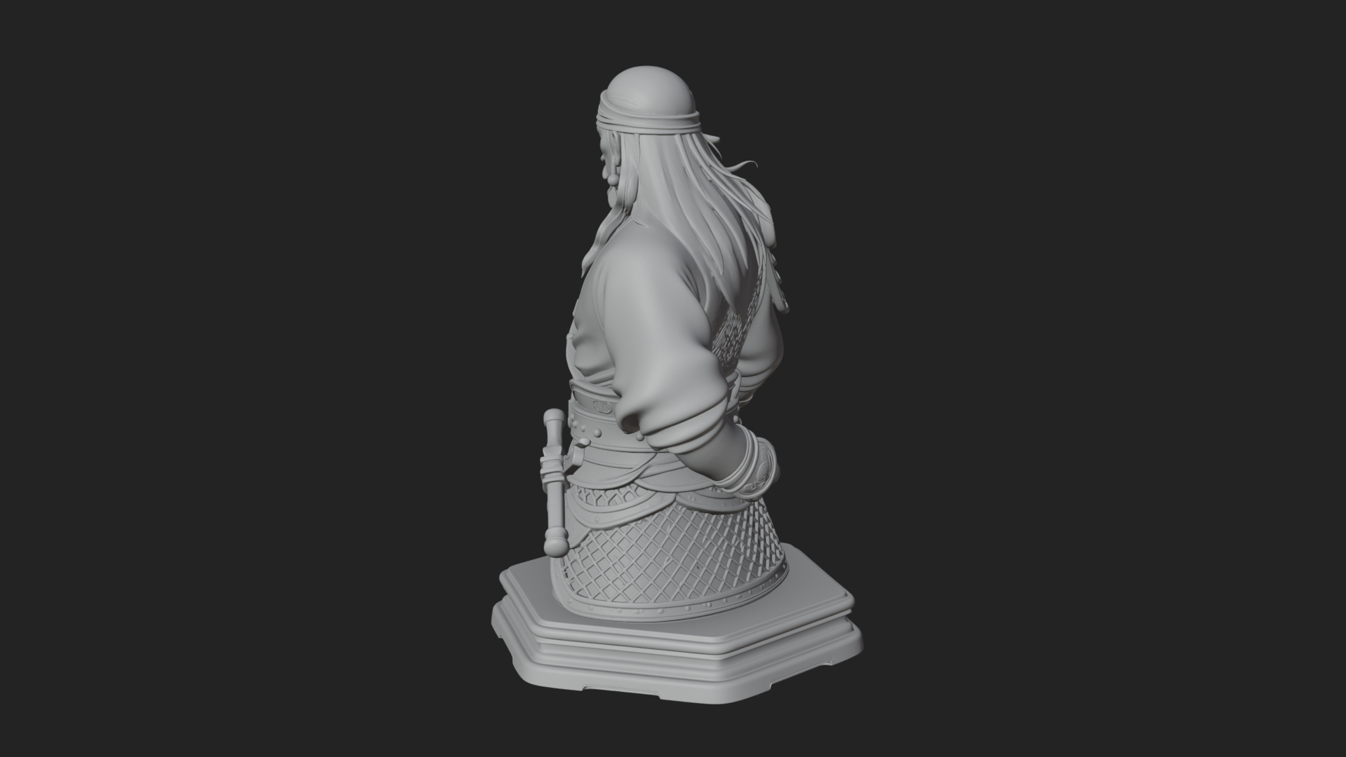 Bandana Warlord Bust Statue Design 1 3D Print Model 3D Model