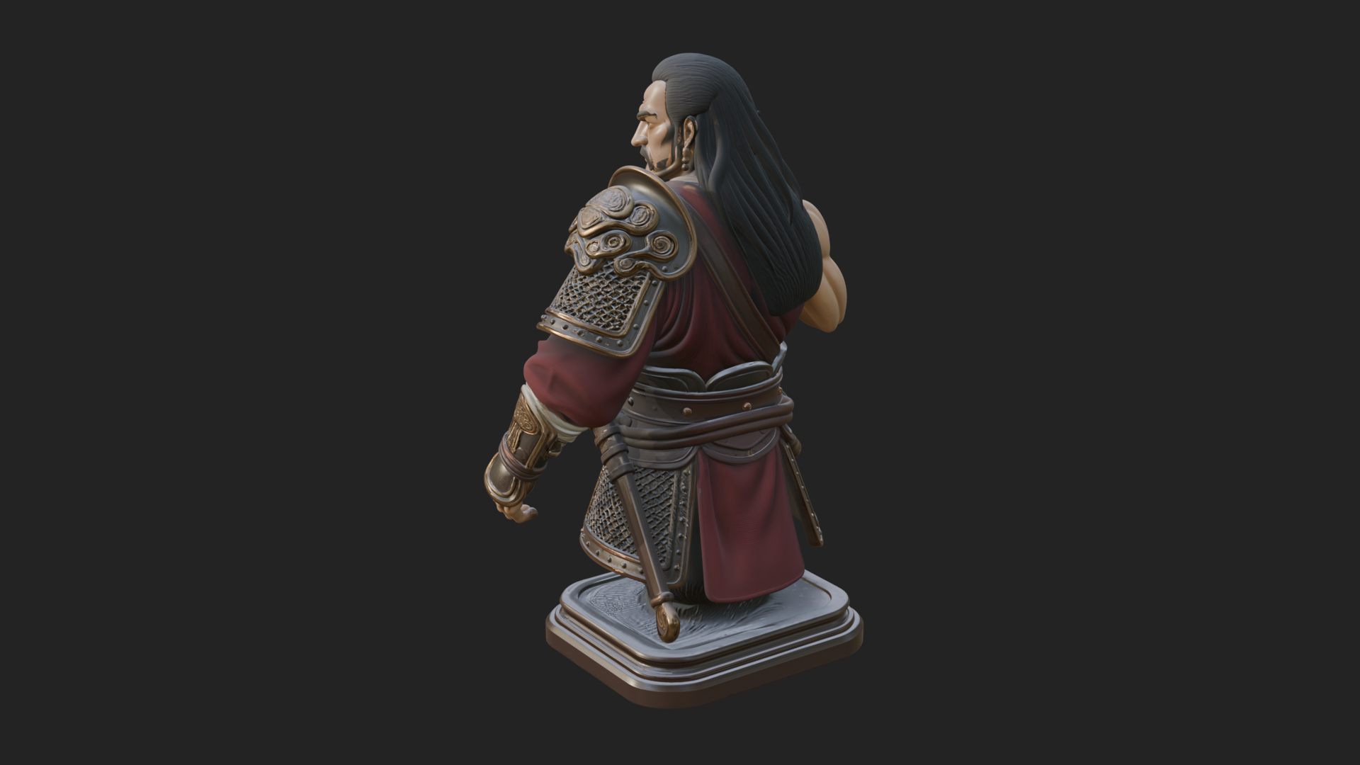 Bandana Warlord Bust Statue Design 2 3D Print Model 3D Model