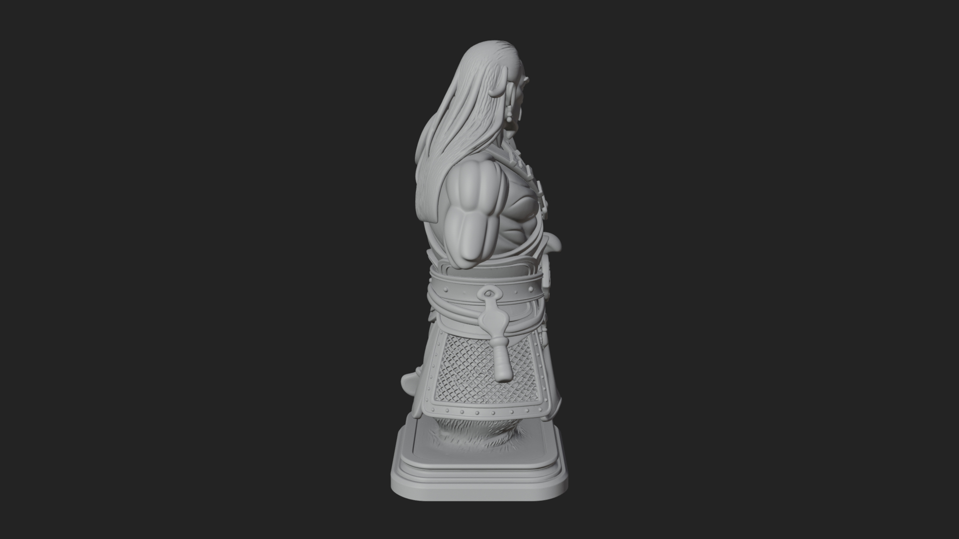 Bandana Warlord Bust Statue Design 2 3D Print Model 3D Model
