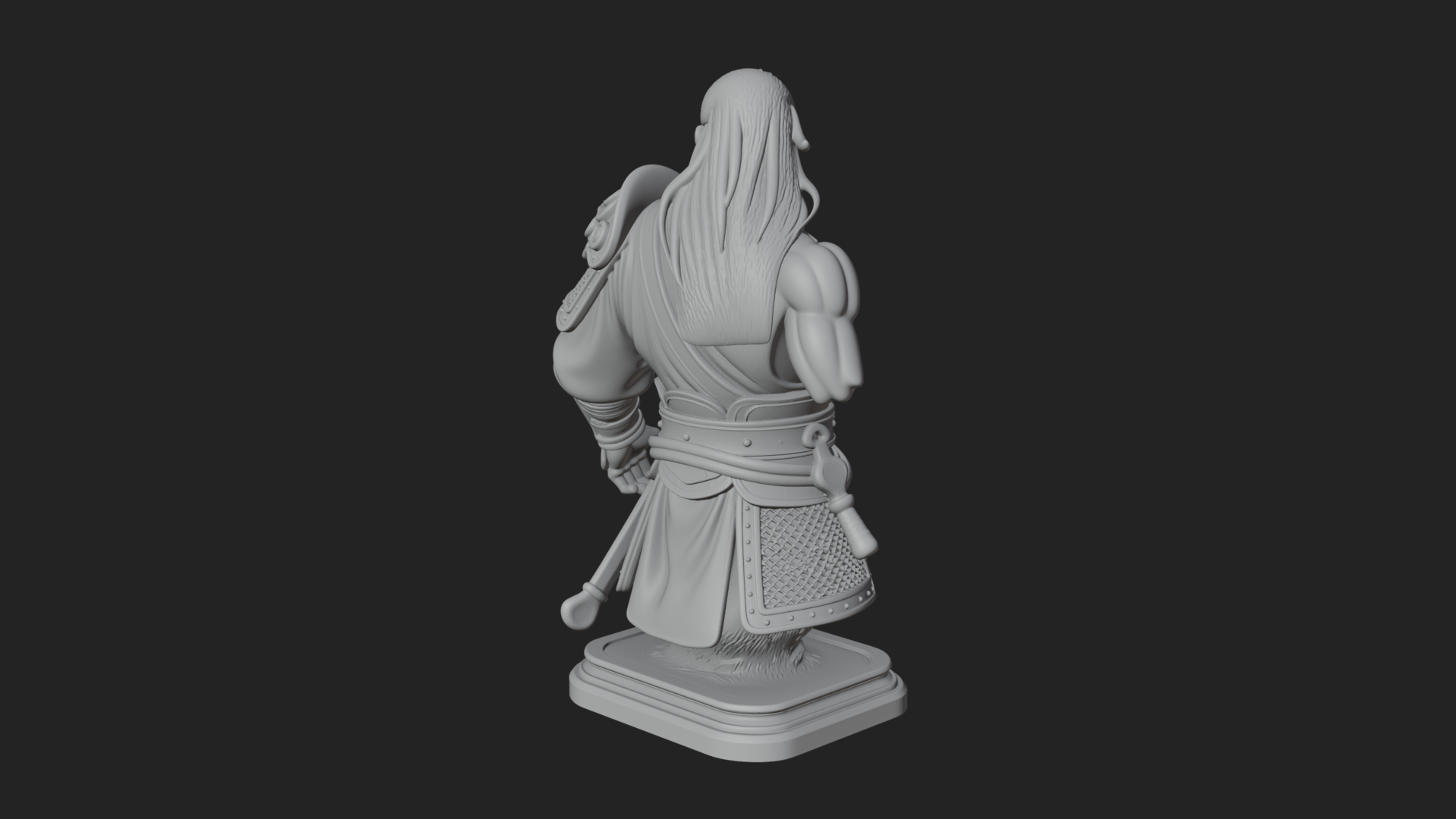 Bandana Warlord Bust Statue Design 2 3D Print Model 3D Model