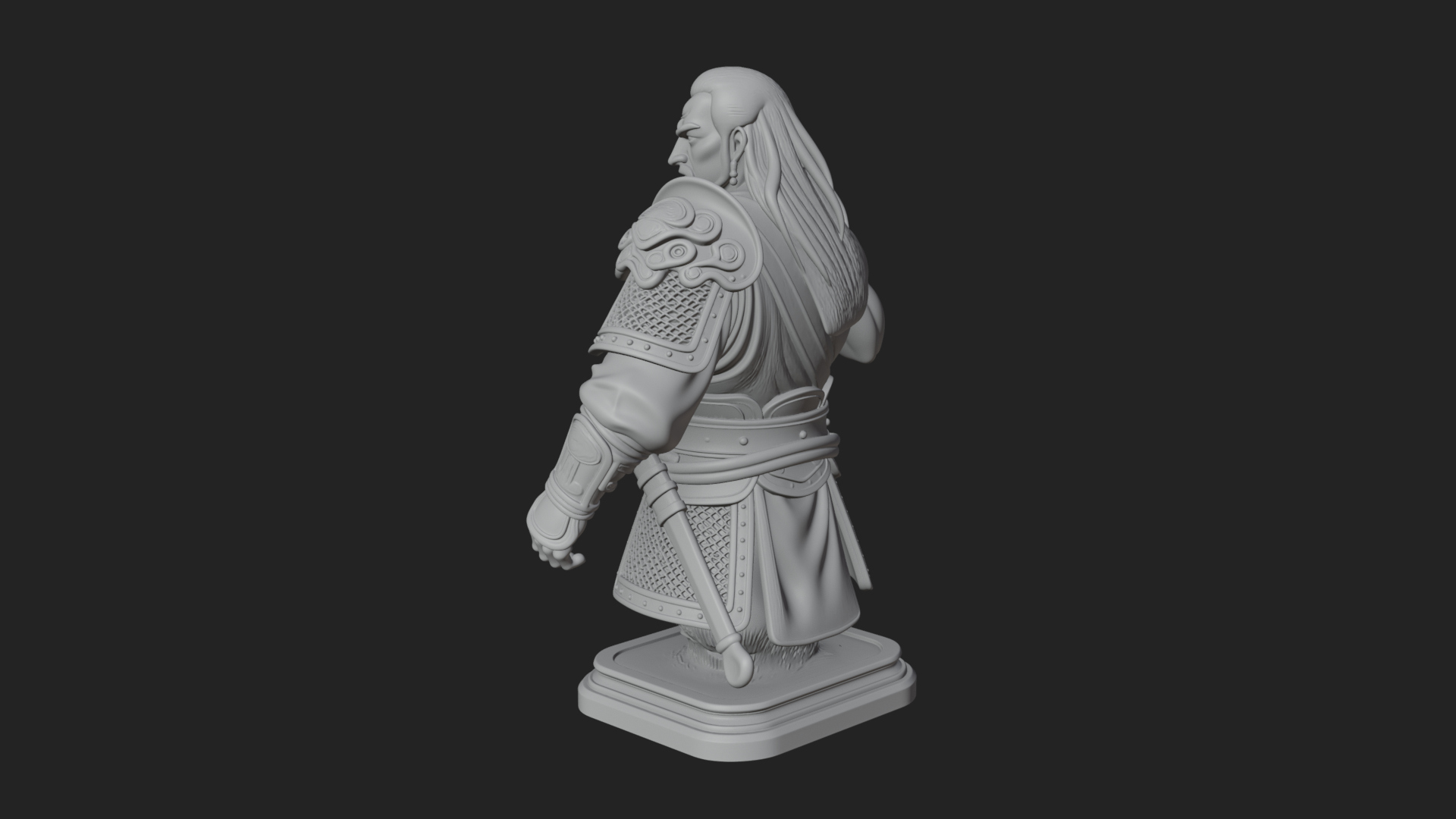 Bandana Warlord Bust Statue Design 2 3D Print Model 3D Model